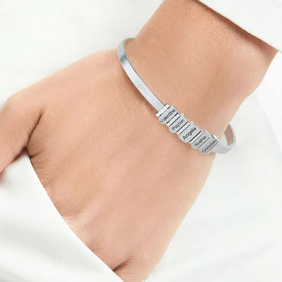 Gepersonaliseerde Herringbone Namen Armband