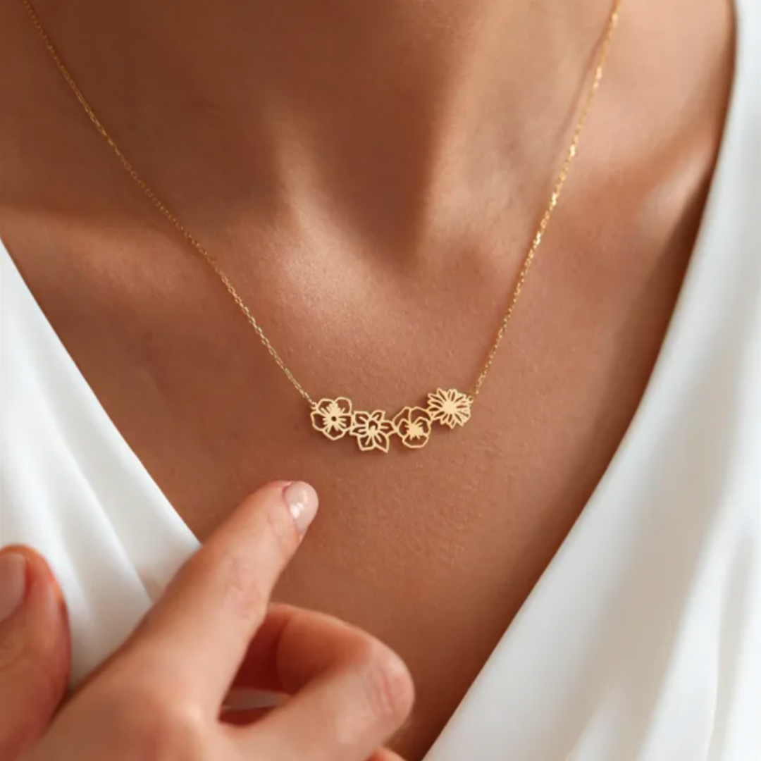 Gepersonaliseerde Geboortebloem Ketting II
