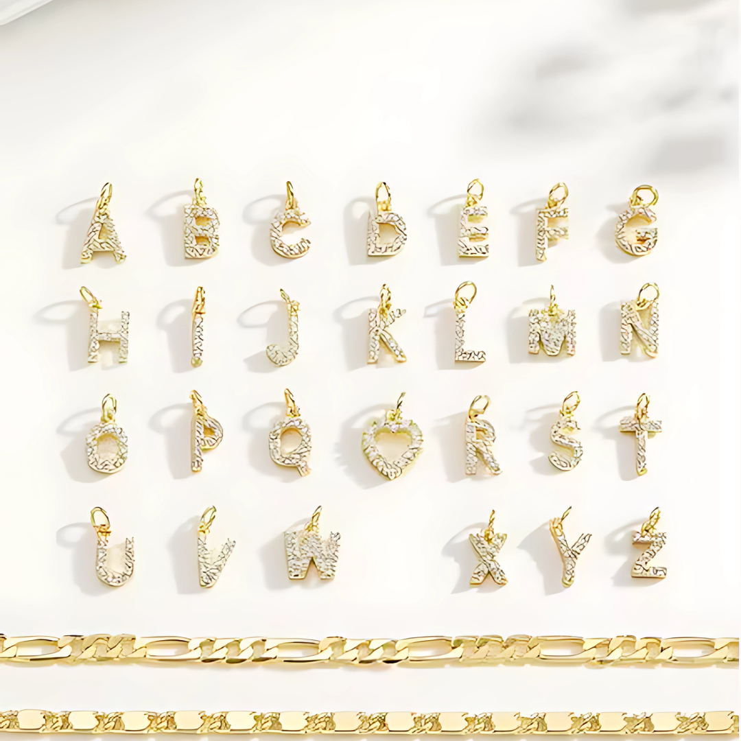 Gouden Diamanten Initiaal Enkelband Dames