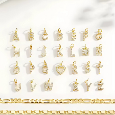 Gouden Diamanten Initiaal Enkelband Dames
