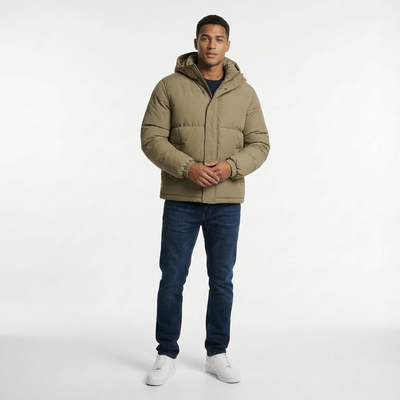 Heren Gewatteerde Pufferjas Met Capuchon
