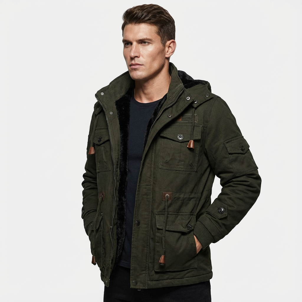 Heren Winterjas Tactisch | Knopsluiting