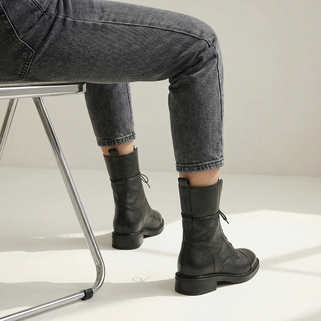 Dames Veterlaarzen Met Veters