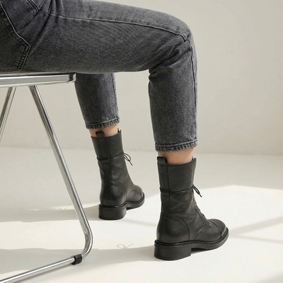 Dames Veterlaarzen Met Veters