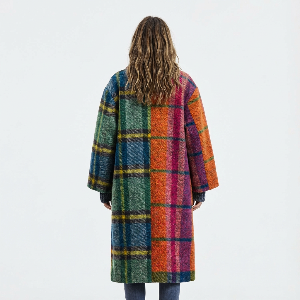 Dames Mantel Geruit | Polyester