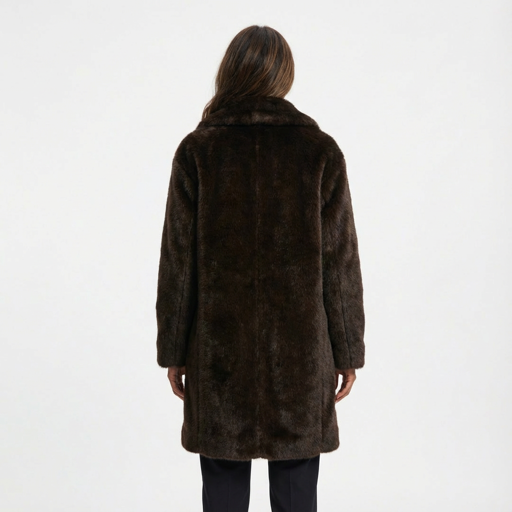 Dames Lange Kunstbont Jas