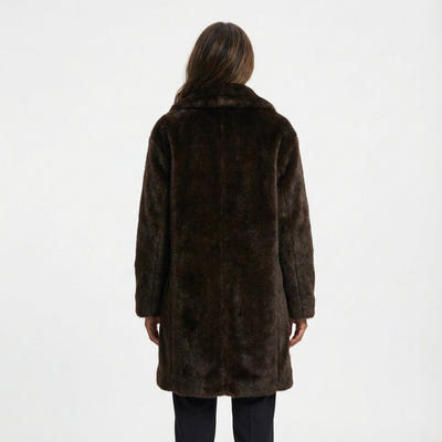Dames Lange Kunstbont Jas
