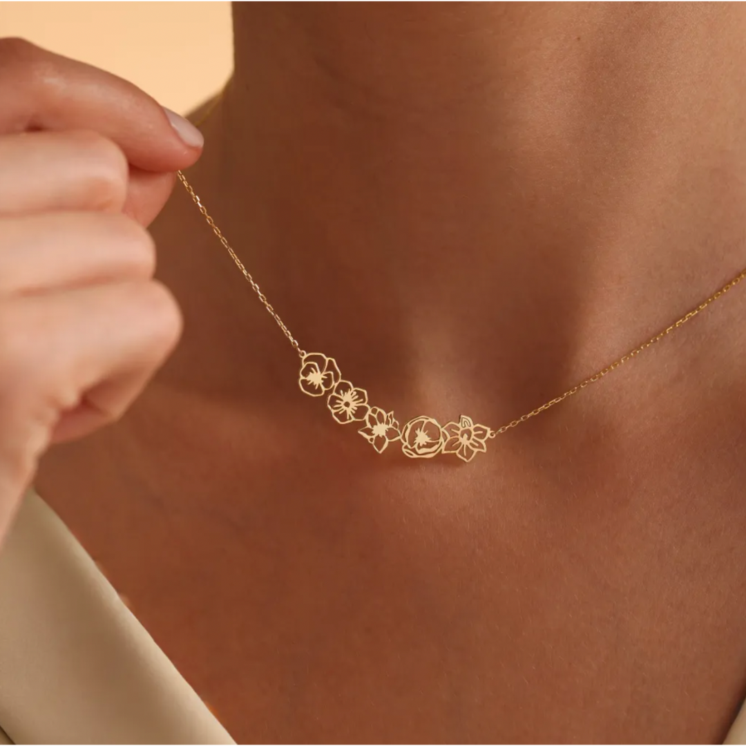 Gepersonaliseerde Geboortebloem Ketting II