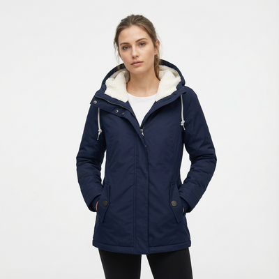 Lange Winterjacke Mit Kapuze & Futter