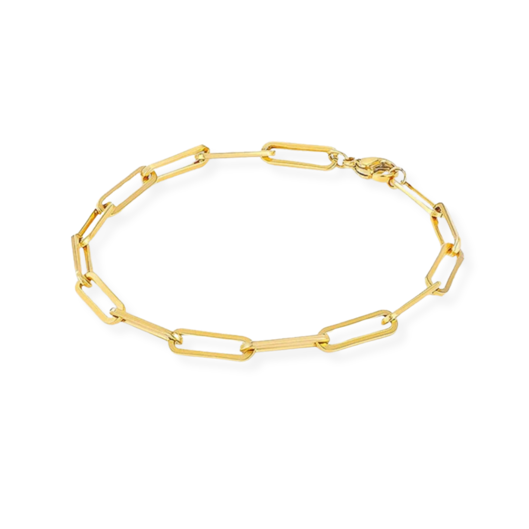 Gouden Paperclip Armband