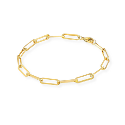 Gouden Paperclip Armband