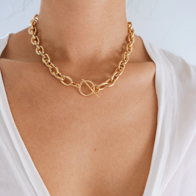 Gouden Curb Ketting Dames