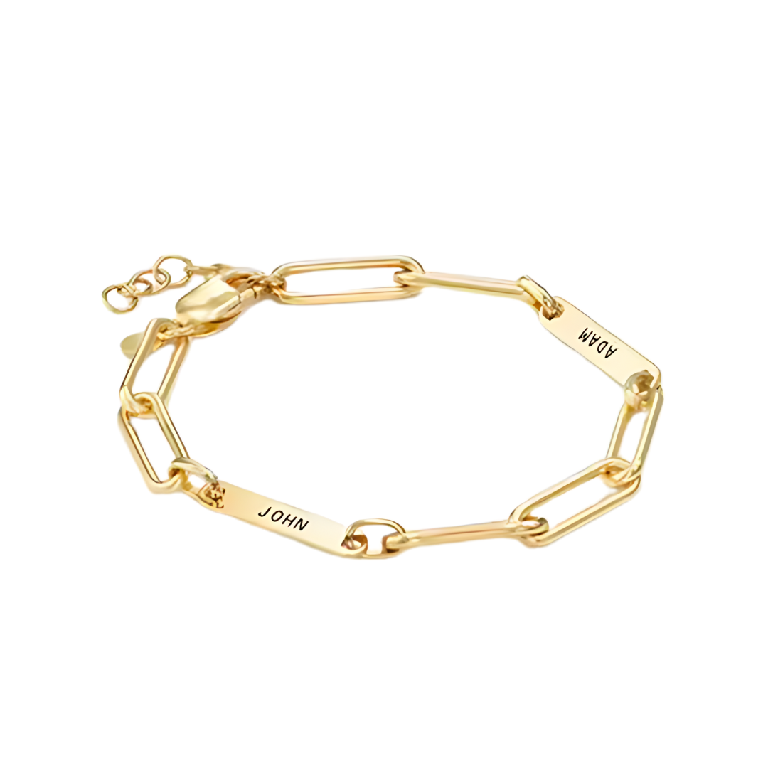 Gepersonaliseerde Namen Paperclip Armband