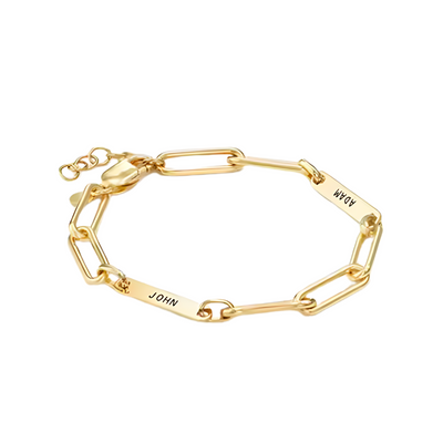 Gepersonaliseerde Namen Paperclip Armband