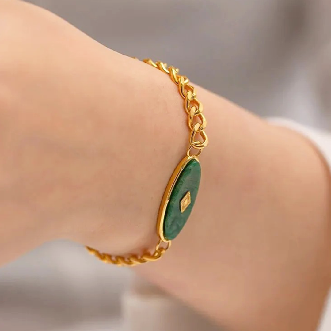 Jade Gouden Schakelarmband Dames