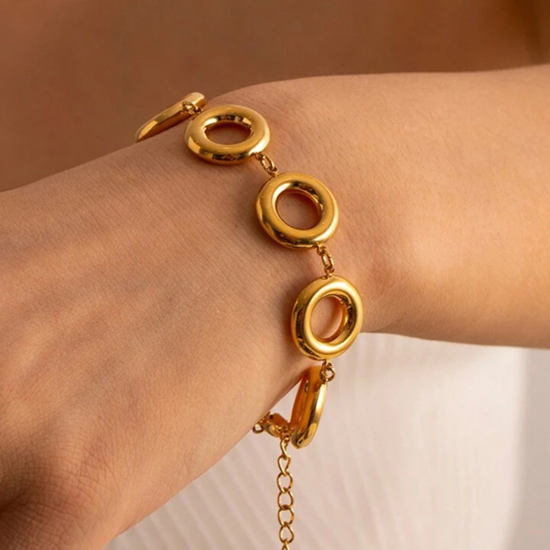 Gouden Statement Cirkel Armband Dames