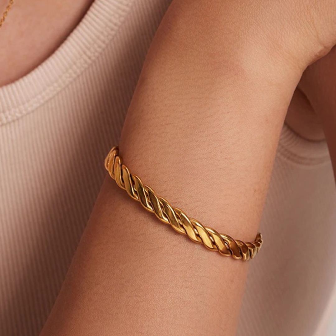 Chique Gedraaide Gouden Manchet Dames
