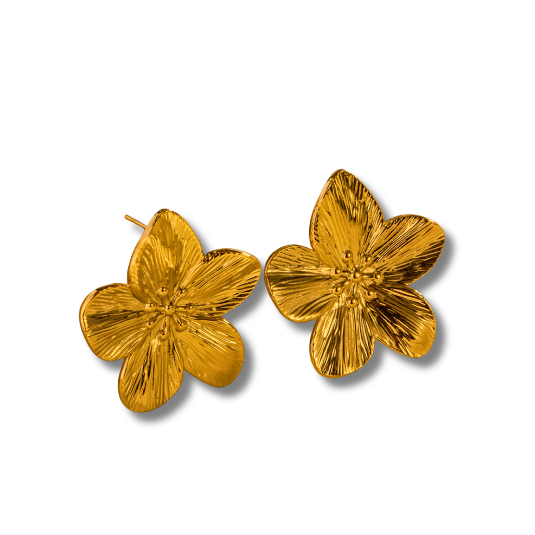 Gouden Sakura Bloem Studs Dames
