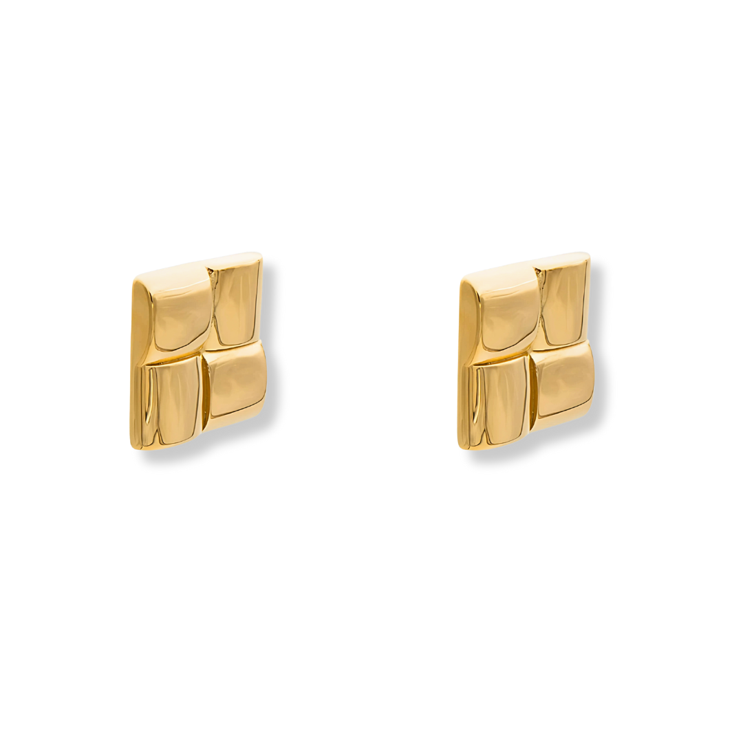 Vierkante Gouden Statement Studs Dames
