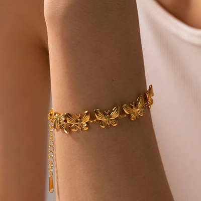 Verstelbare Gouden Vlinder Armband Dames