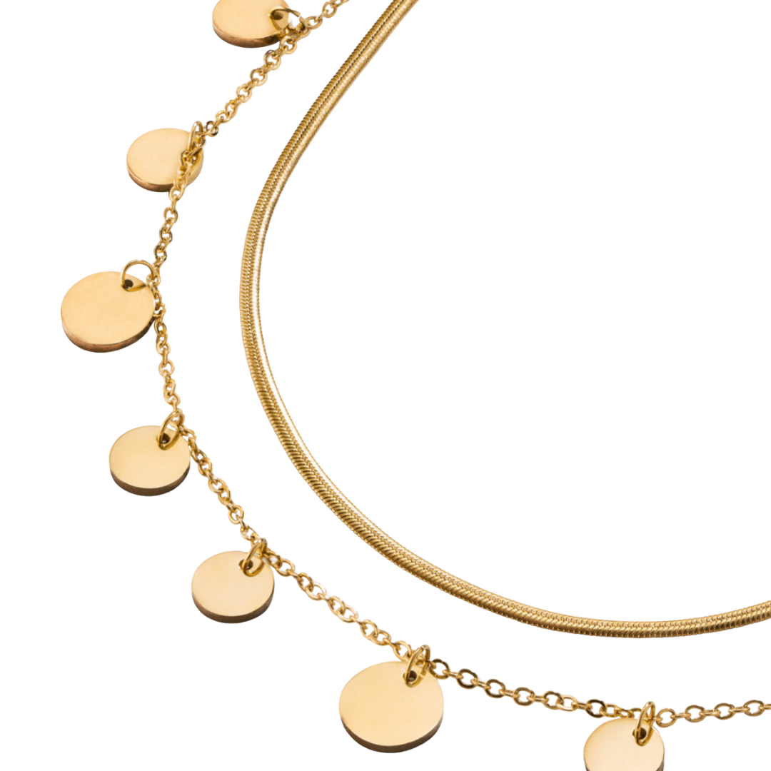 Gouden Munt Pendel Ketting Dames