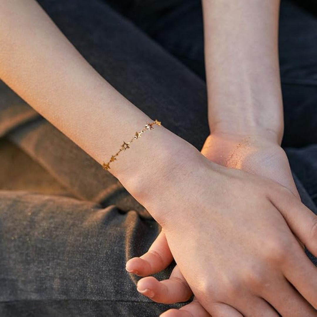Stervormige Schakel Armband Goud Dames