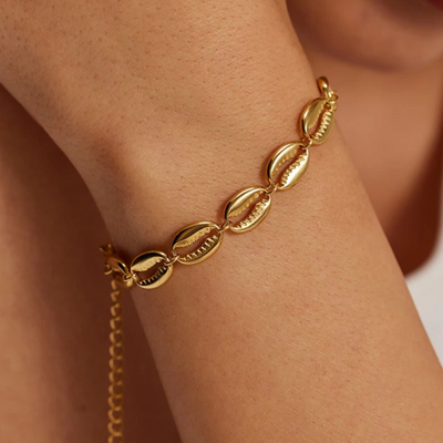 Gouden Strand Schelpen Armband Dames