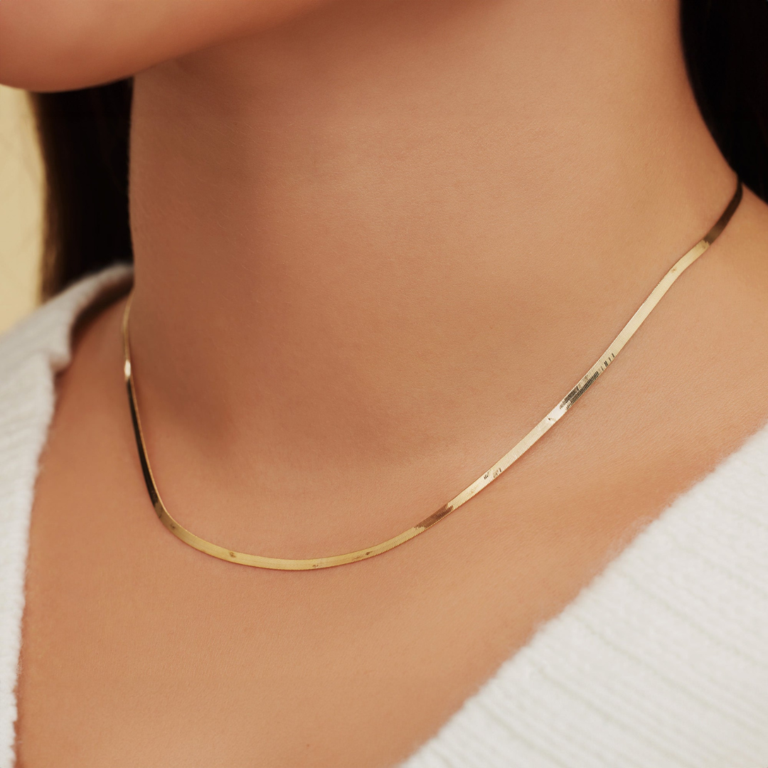 Luxe Gouden Herringbone Ketting Dames