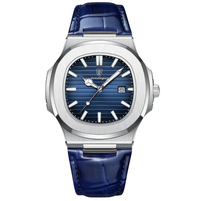Horloge Heren Roestvrijstalen Leren Armband | Blackstone Eclipse