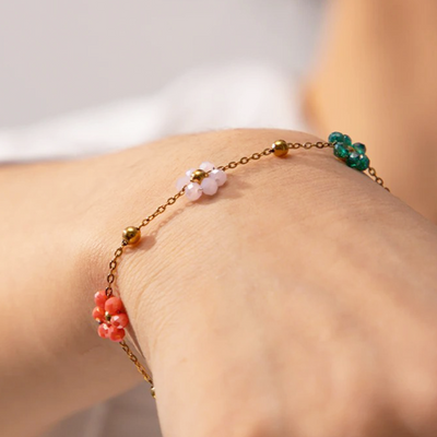 Fleurige Gouden Bloemen Armband Dames