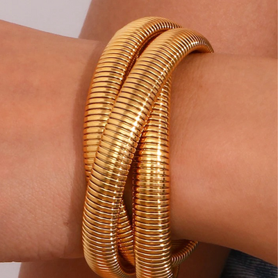 Gouden Chunky Wikkel Armband Dames