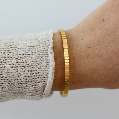 Vergulde Rechte Bangle Armband Dames