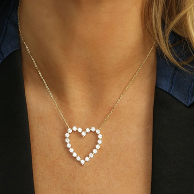 Gouden Diamant Hart Ketting Dames