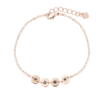 Gepersonaliseerde Geboortebloem Tiny Charm Armband