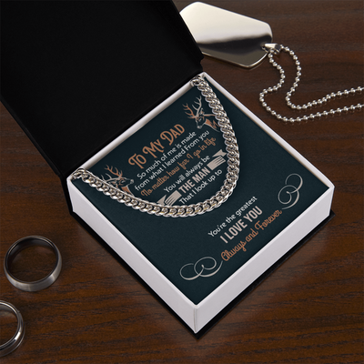 Vaderdag Ketting voor Papa - Roestvrijstalen Panzerketting