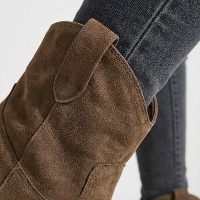 Dames Enkellaarsjes Western Leer | Zonder Rits