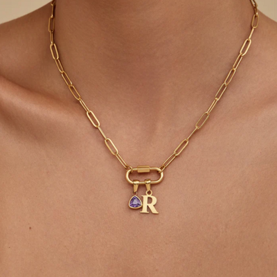 Gepersonaliseerde Geboortesteen & Initiaal Ketting