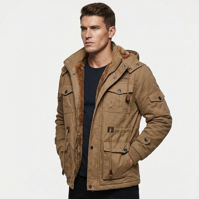 Heren Winterjas Tactisch | Knopsluiting