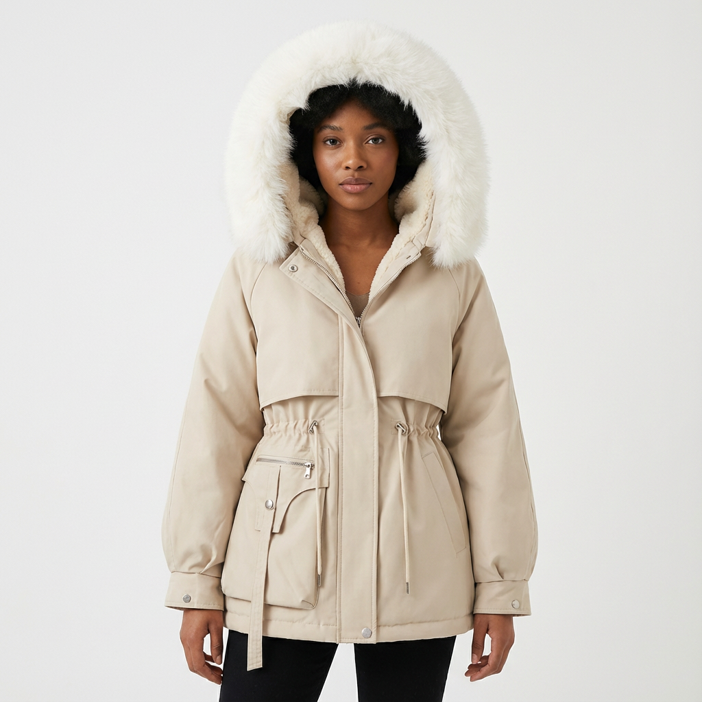 Dames Pufferjas Afneembare Kraag