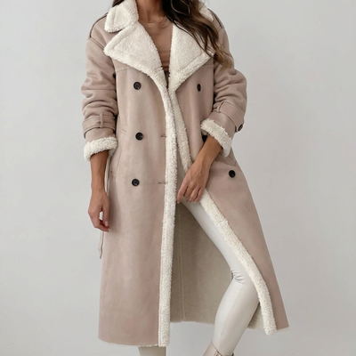 Dames Lange Jas | Fleecevoering Teddykraag