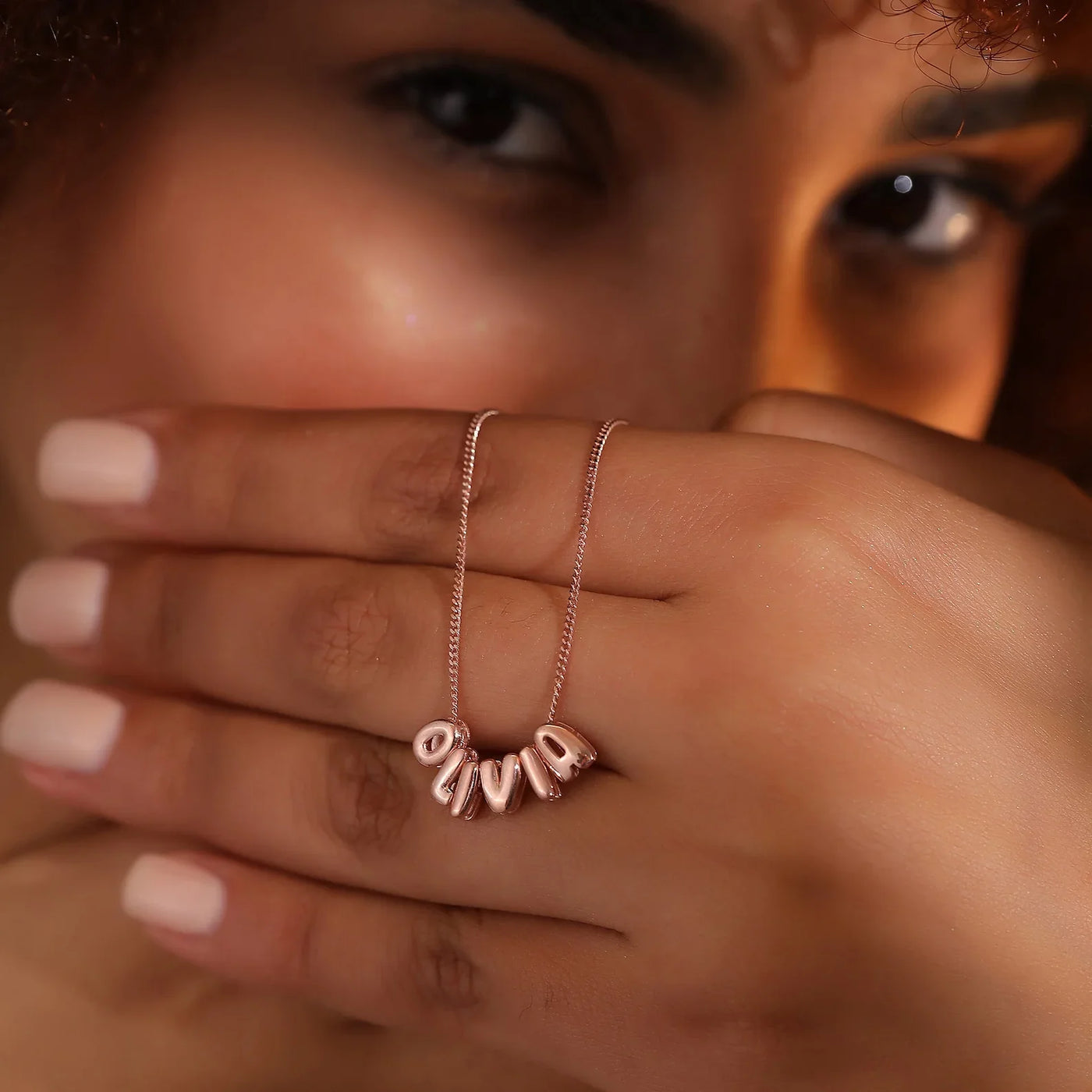 Gepersonaliseerde Bubble Naamketting voor Mama