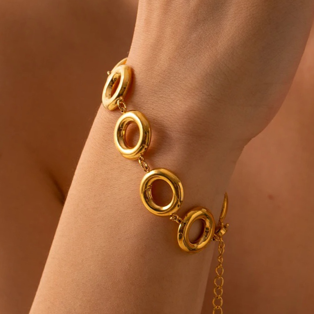 Gouden Statement Cirkel Armband Dames