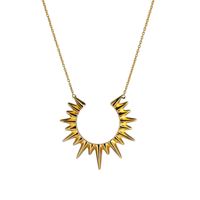 Goud-Zilveren Zonnekring Statement Ketting Dames