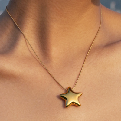 Gouden Ster Hanger Ketting Dames