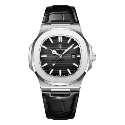 Horloge Heren Roestvrijstalen Leren Armband | Blackstone Eclipse