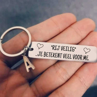 'Rij veilig' Initiaal sleutelhanger