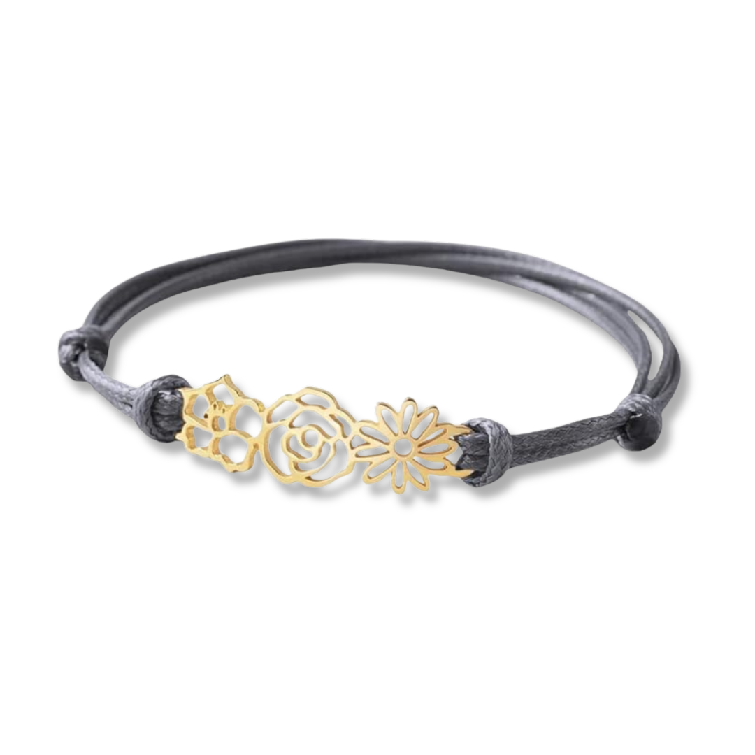 Gepersonaliseerde Geboortebloem Koord Armband