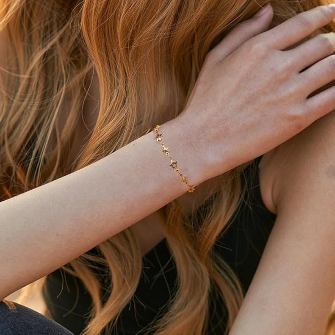 Stervormige Schakel Armband Goud Dames