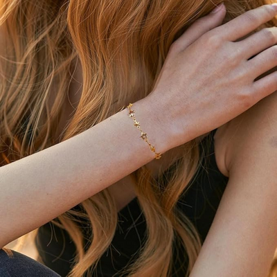 Stervormige Schakel Armband Goud Dames