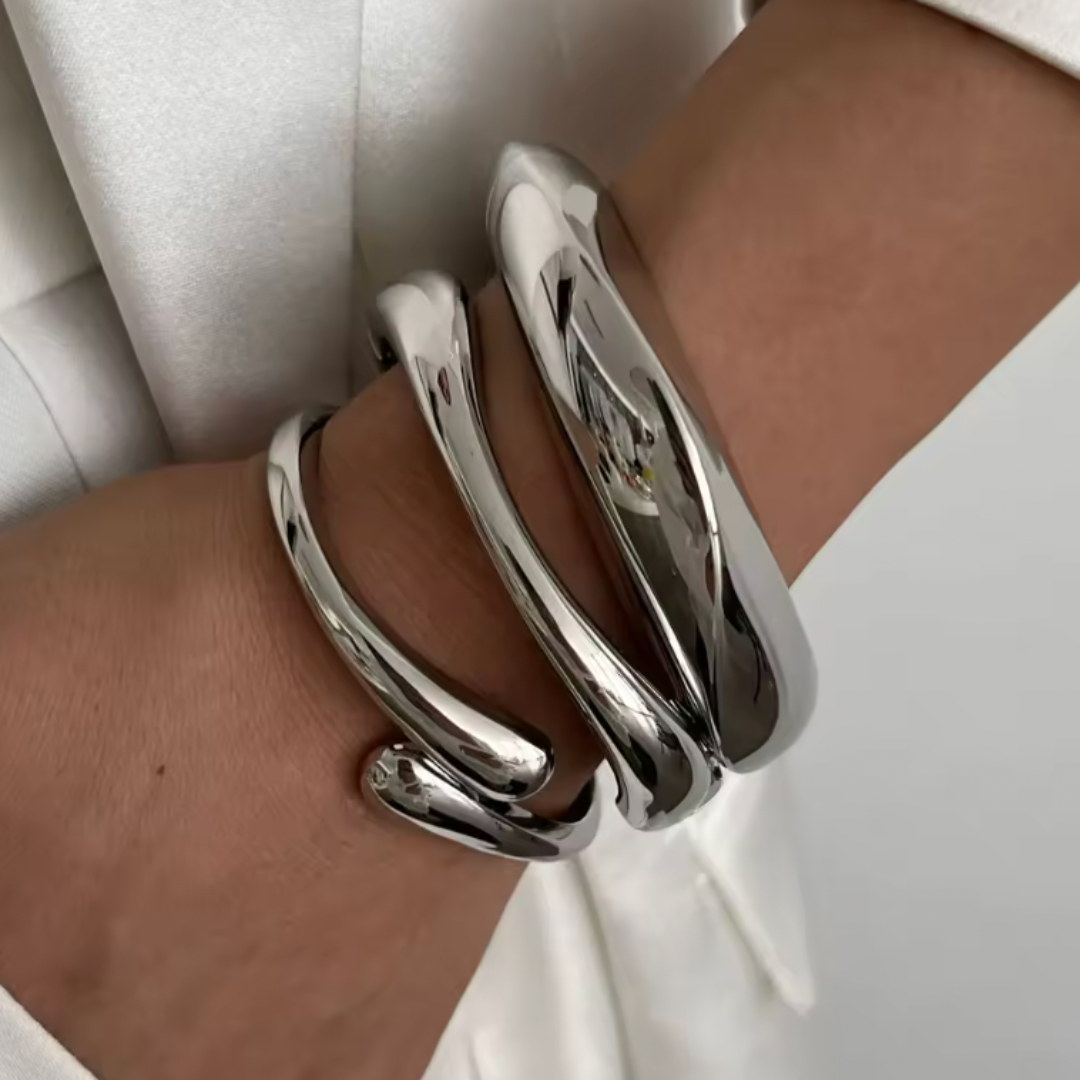Gouden Sculpturale Statement Armband